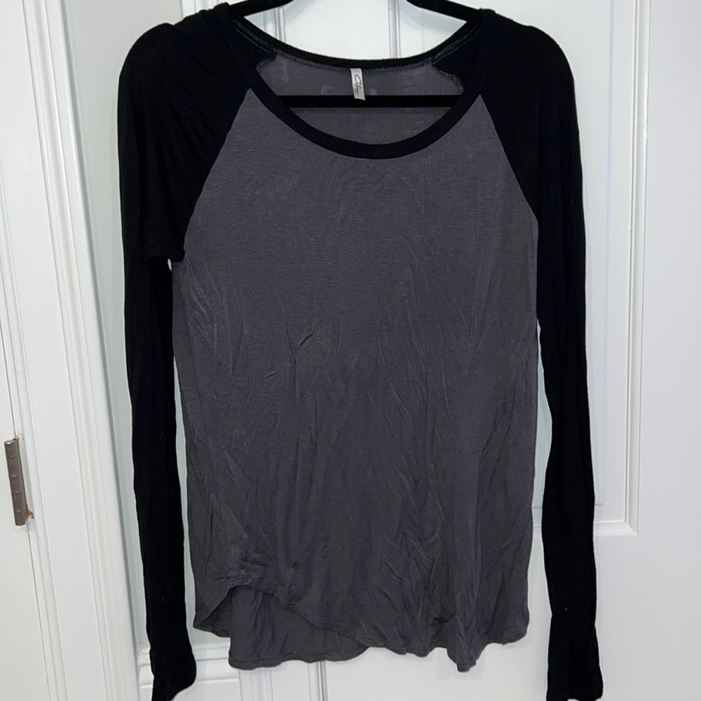 Black and gray long sleeve shirt
